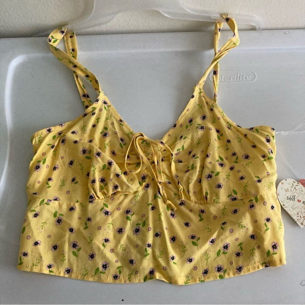 Self esteem yellow crop top